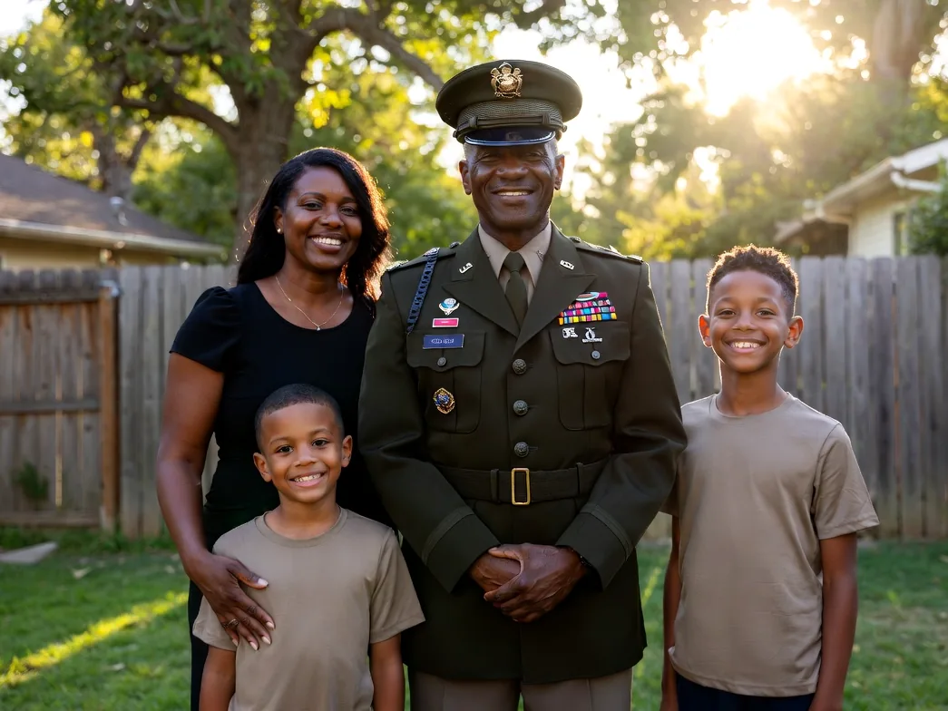 A veteran at home with his family (representative image)